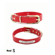 Load image into Gallery viewer, Customizable Genuine Leather Dog Collars For Small Pets
