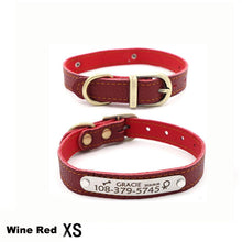 Load image into Gallery viewer, Customizable Genuine Leather Dog Collars For Small Pets