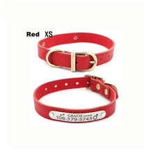 Load image into Gallery viewer, Customizable Genuine Leather Dog Collars For Small Pets