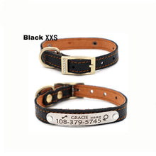 Load image into Gallery viewer, Customizable Genuine Leather Dog Collars For Small Pets