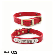 Load image into Gallery viewer, Customizable Genuine Leather Dog Collars For Small Pets