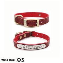 Load image into Gallery viewer, Customizable Genuine Leather Dog Collars For Small Pets