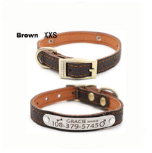 Load image into Gallery viewer, Customizable Genuine Leather Dog Collars For Small Pets