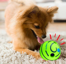Load image into Gallery viewer, PawBabe Interactive Dog Toy Squeaky Balls Wobble Wag Giggle Ball With Holes Puppy Teething Toys Active Rolling Ball For All Dogs
