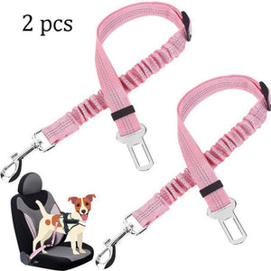 Reflective Car Seat Belt for Dogs with Elastic Bungee Buffer