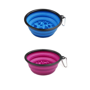 2 Pack Outdoor Collapsible Dog Bowls with Carabiner Clip