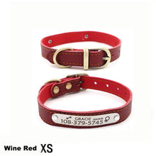 Load image into Gallery viewer, Customizable Genuine Leather Dog Collars For Small Pets
